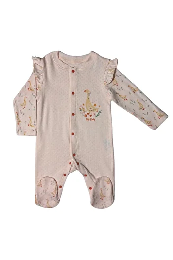 Luggi Baby Girl's Jacquard Booties Jumpsuit