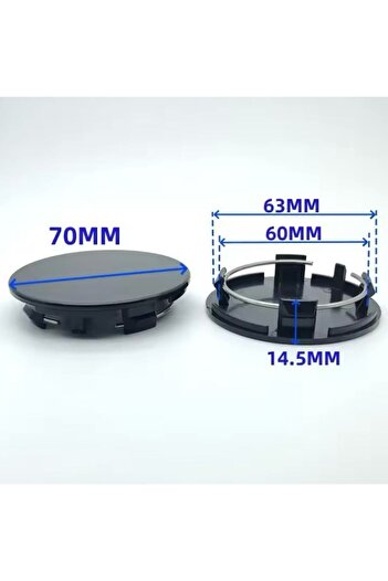 MAF Set de 4 capace de jantă 70 mm exterior, 60 mm interior, albastru Ford, compatibile/înlocuitoare pentru jante din aliaj