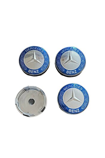MAF Set de 4 capace centrale de roți Mercedes de 60 mm, albastre, înlocuire pentru jante din aliaj