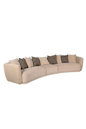 Danube Home Fresno 5 Seater Fabric Sofa – Sand L400xW113xH74cm