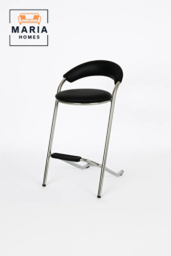 MARIA HOMES Modern High Chair with Chrome Frame and Footrest