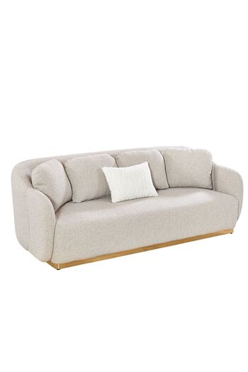 Danube Home Ollena 3 Seater Fabric Sofa - Beige L228xW98xH82cm