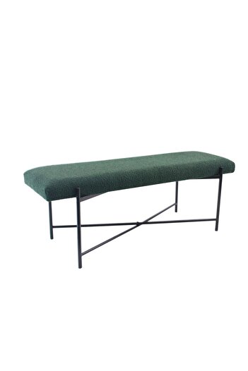 Danube Home Green Upholstered Arm Bed Bench Ottoman - 122x42x45 cm - Stylish Seating with 2-Year Warranty