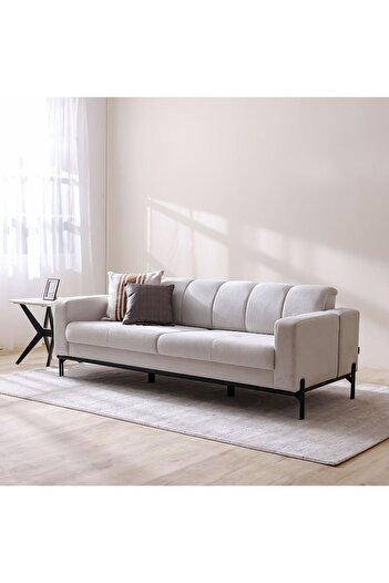 Danube Home Form 3 Seater Fabric Sofa L212xW95xH80cm