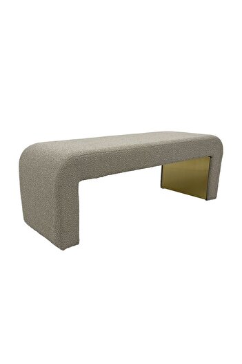 Danube Home Amaiya Bed Bench - Brown/Gold Upholstered Ottoman, Durable Wood Frame, 2 Year Warranty, 128x42x44cm