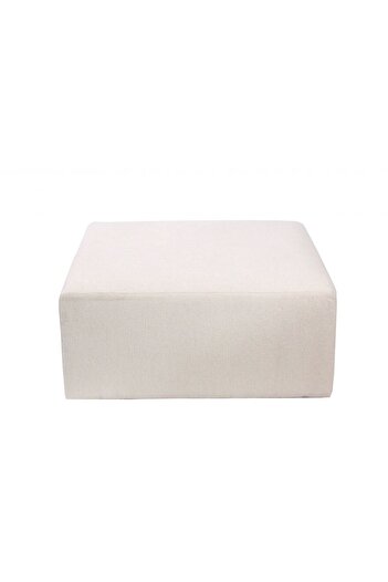 Danube Home Edia Big Square Ottoman - Off-White Upholstered Furniture with 2-Year Warranty - 100x100x45cm
