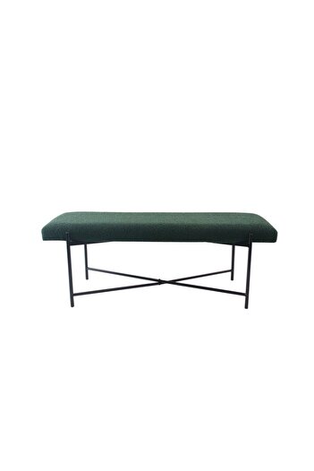 Danube Home Green Upholstered Arm Bed Bench Ottoman - 122x42x45 cm - Stylish Seating with 2-Year Warranty