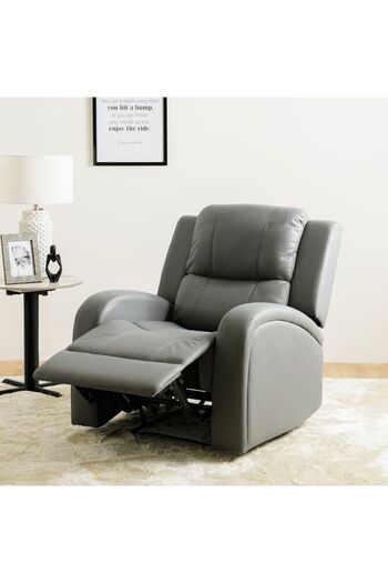 Danube Home Crimson 1 Seater Fabric Recliner Sofa - Grey L83xW96xH97cm