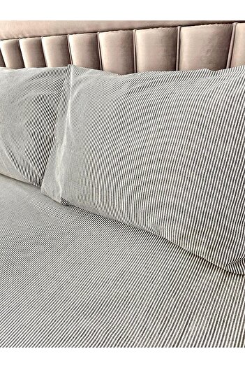 Arma Concept Double Ranforce Fabric Striped Pattern Fitted Elastic Sheet & 2 Pillowcases