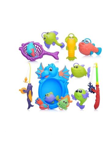 MASHASHOP Joc de pescuit, Dinozaur, 2 undițe, 5 accesorii, multicolor