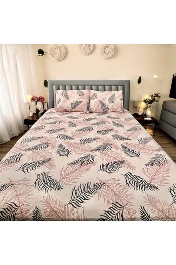 Arma Concept Single Ranforce Fabric Leaf Patterned Fitted Elastic Sheet & 1 Pillow Case