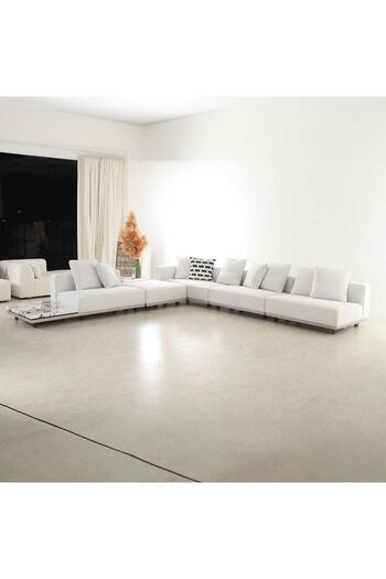 Danube Home V2 Armada Sectional Corner Fabric Sofa - Beige L420xW362xH66cm