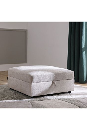 Danube Home Odum Square Ottoman with Storage - Grey/White - Stylish Seating & Furniture - 2-Year Warranty