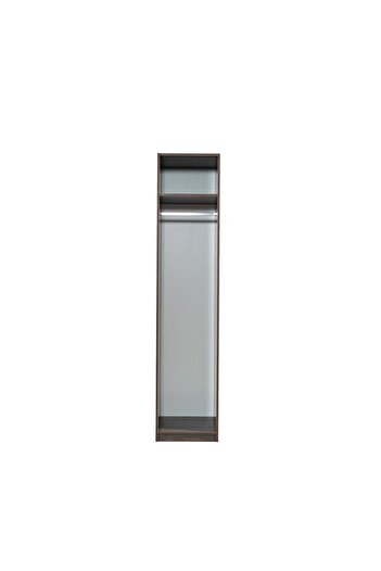 Danube Home Infinity 1-Door Wardrobe with Hanger - Dark Walnut L50xW59xH230cm