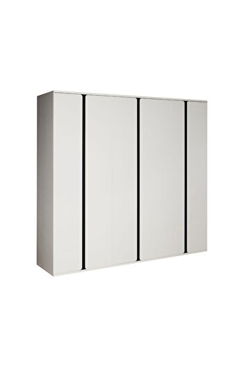 Danube Home Palomeze 6 Door Wardrobe - White/Black L240xW60xH220cm