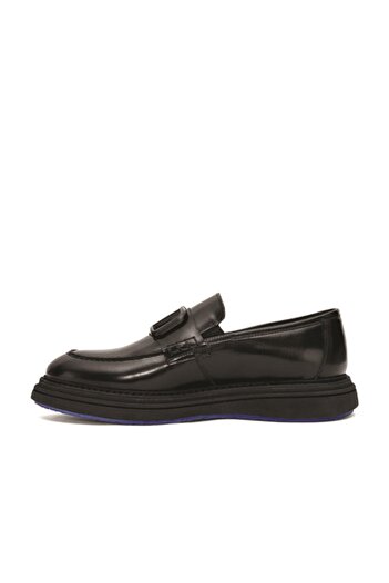 LUCIANO BELLINI C22805 Erkek Loafer Ayakkabı - Siyah Rugan