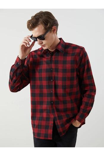 LC Waikiki Lcwaikiki Classic Regular Fit Long Sleeve Plaid Gabardine Men's Shirt (W5)