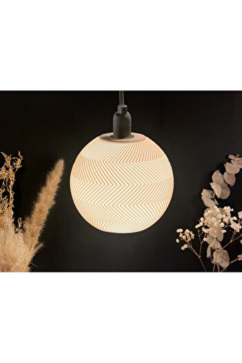 Atsu 3D Pendant Lampshade |   15 cm Sphere, Zigzag