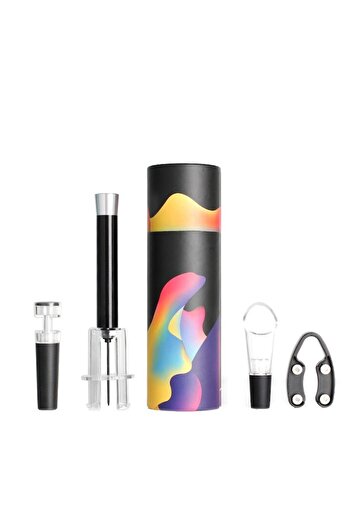 OEM Set Wine Corkscrew with Air Pump, Foil Cutter, Aerator, Vacuum Stopper, Grunberg DVWG16/Black