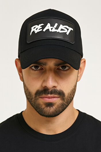 CosmoOutlet Realist Written Adjustable Cap Model Black Men's Hat