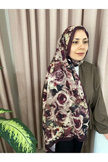 MODA Rose Series Soft Shawl on Mineşarp Burgundy Background