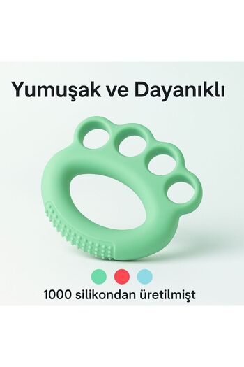 AURA LİNE Silicone Hand Wrist Finger Strengthening, Green Post Surgery Hand Stress Exercise Luxury Silicone