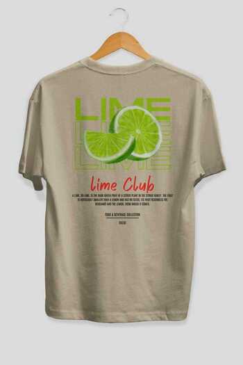 Ankhises Μπλουζάκι Lime Cocktail Printed Oversize Ανδρικό Γυναικείο 100% βαμβακερό μπλουζάκι με λαιμόκοψη