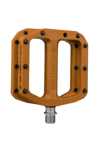 Burgtec Professional Penthouse MK4 Pedals with Replaceable Steel Pins, Cr-Mo Axle, Brown
