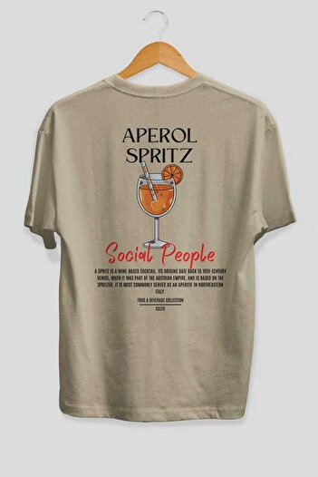 Ankhises Aperol Sprıtz Cocktail Printed Oversize T-shirt Ανδρικό Γυναικείο 100% βαμβακερό μπλουζάκι με λαιμόκοψη