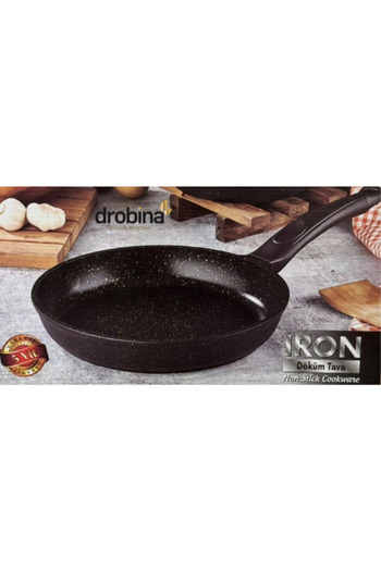 drobina Dropina Turkish Granite Heavy Cast Frying Pan, Black