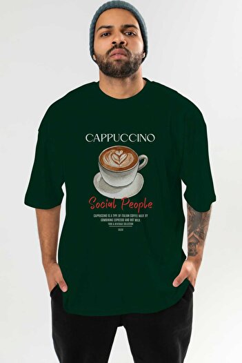 Ankhises Κοκτέιλ Cappuccino μπροστινό εμπριμέ μπλουζάκι Oversize Ανδρικό Γυναικείο 100% βαμβακερό μπλουζάκι με λαιμόκοψη
