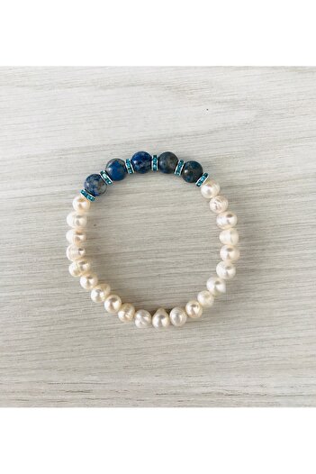 MK tasarım Real Pearl, Lapis Lazuli Stone Bracelet Mk100159