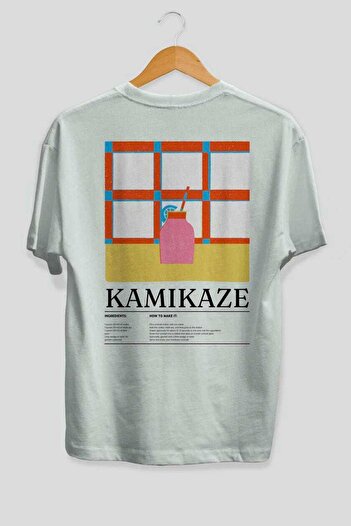 Ankhises Kamikaze Cocktail Series Back Printed Oversize T-Shirt Men Women 100% Cotton Crew Neck Tshirt