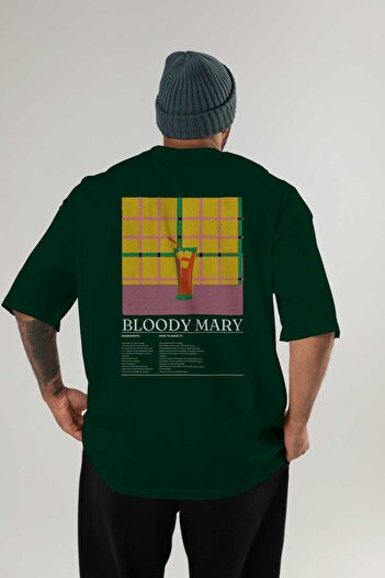 Ankhises Bloody Mary Cocktail Series Back Printed Oversize T-shirt Ανδρικό Γυναικείο 100% βαμβακερό μπλουζάκι με λαιμόκοψη