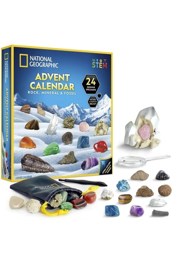 NATIONAL GEOGRAPHIC - Educational Set Christmas Calendar Discover Rocks And Gemstones With 24 D