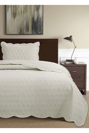Bikaya Home Honey Comb 3D Single Bedspread Set (2 Pieces) - 180X240 cm - with Pvc Bag