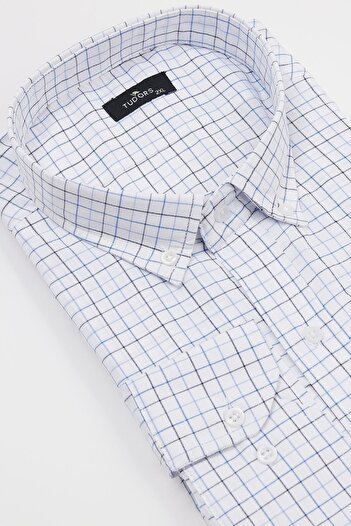 Tudors Men's Big Size Large Size Striped White Shirt