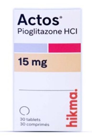 APM Actos 15 mg, Reduce Blood Glucose Level - 30 Tablets