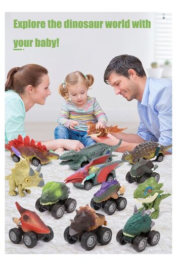 COOYA Dinosaur toys，Finger Dinosaur and Backwheel Toy Set Interactive Simulation Dinosaur Model,for kids