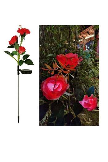 COOYA Solar Garden Lights - Newest Version Solar Lights Outdoor, 7 Color Changing Rose Lights 2 Pack