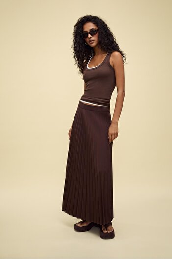 Stradivarius Pleated midi skirt