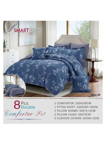 smart home 100% microfiber double bed sheet, comfortable filling bed sheet set, 8-piece set, 250x230cm