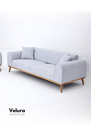 Velura Home & Living Valo Üçlü Kanepe & 3' lü Koltuk - Antrasit