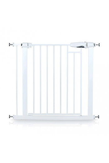 NUKIDO White metal baby safety gate, extendable 77-108.5 cm, safety lock, six