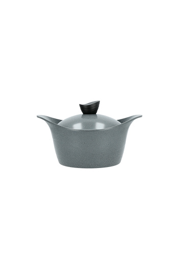 Lahoya granite pot with grey lid 24 cm