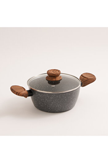 Alberto granite pot with glass lid, 20 cm