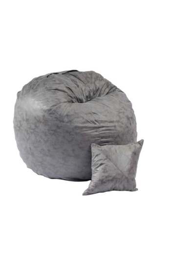 Pufrelax Set Fotoliu King Size XL cu Perna, Material Textil - Moon Grey