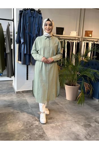 My Magazin Women's Hijab Long Linen Tunic 7390