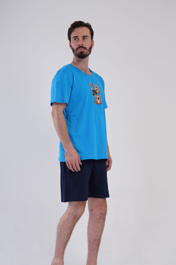 Vienetta Secret Cotton short pajamas Vinetta Mood of the day Blue