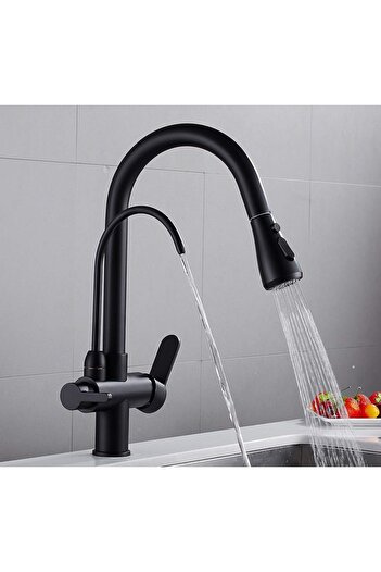 Rain Drop De la Robinetul Meu 3-way kitchen faucet, purified water filter outlet, matte black